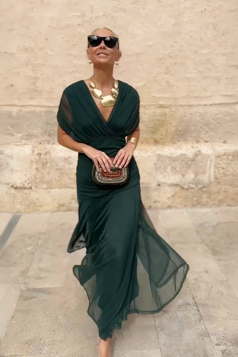 Amelia | Elegant V-neck Maxi Dress