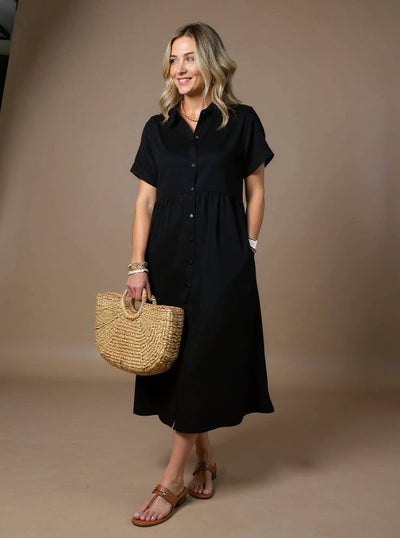 Leonie | Striped Cotton Shirt Dress